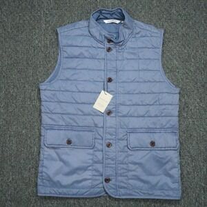 Peter Millar Vest Men Medium Blue Greenwich Warmth Full Zip Pockets Quilted NWT